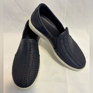 ECCO Soft Seven Woven Slip-On Sneakers Ombre Navy Nubuck Women’s 7-7.5